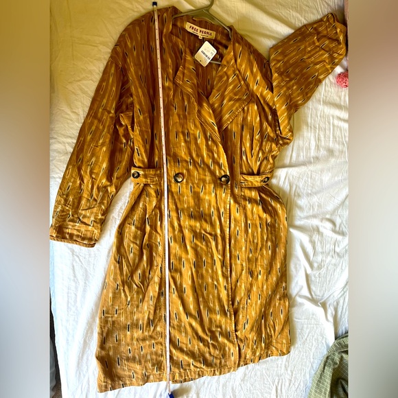 Gorgeous Free people wrap dress in yellow ikkat print NWT - Picture 8 of 12